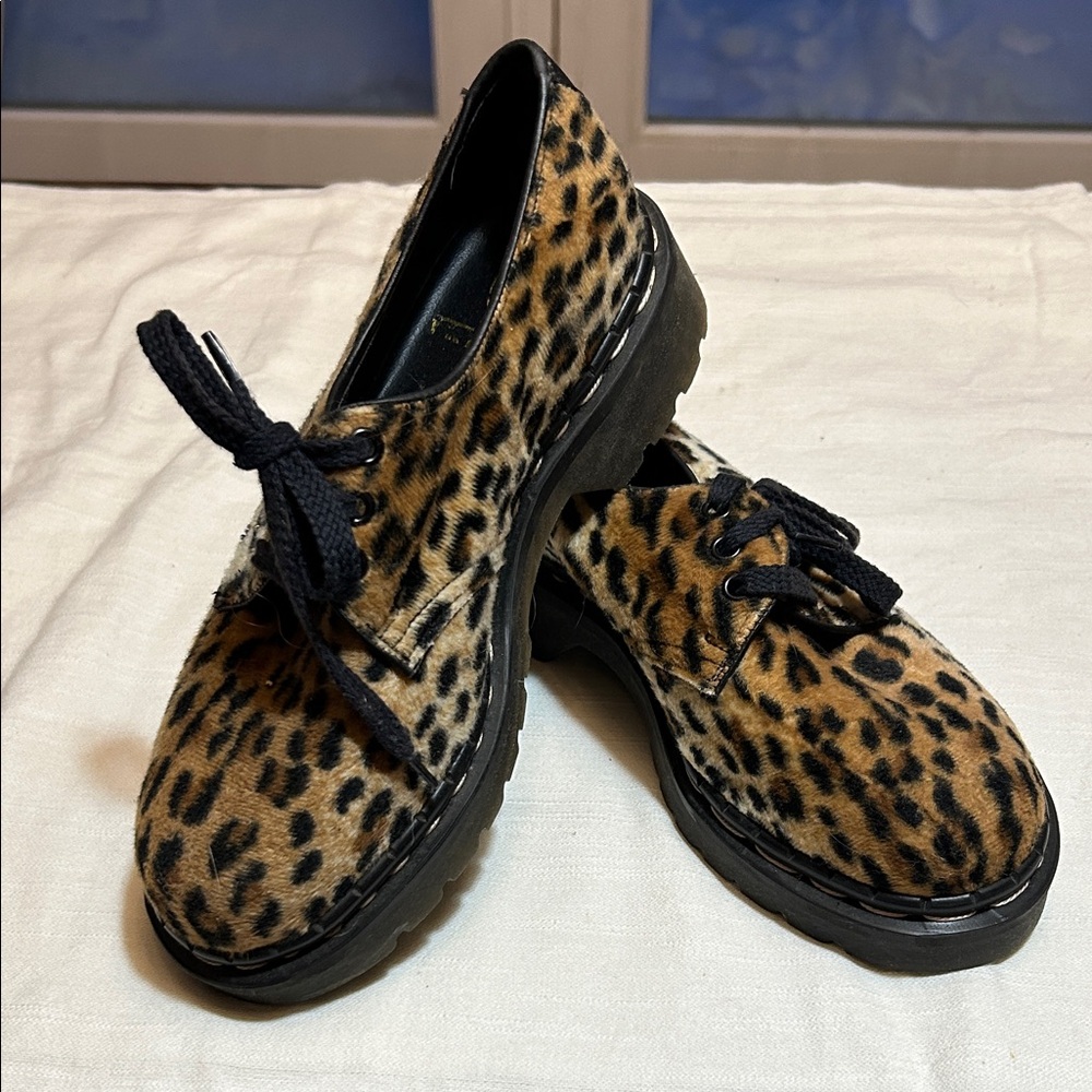 NWOT Vintage Y2K Tread Air Made in England Leopard Print Unisex‎ Oxford Shoes
